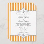 オレンジホワイトグレー航海の結婚式招待状 招待状 (正面/裏面)