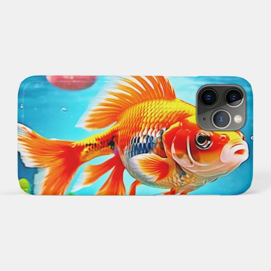 オレンジホワイトゴールドフィッシュ Case-Mate iPhoneケース (裏面(横))