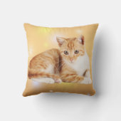 オレンジホワイトタビーキャット装飾用クッション クッション (裏面)