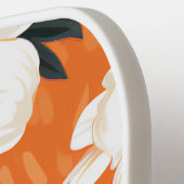 オレンジホワイトネイビーブルーフラワーモノグラモダンム ピックルボールラケット (左詳細)