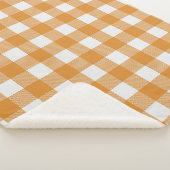 オレンジホワイトバッファローチェック格子田農家 シェルパブランケット (3/4)