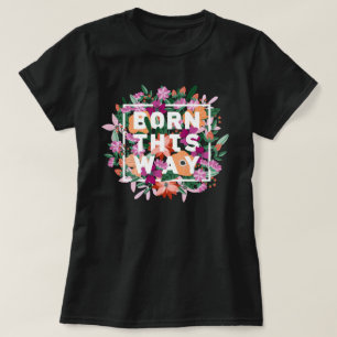 オレンジホワイトピンクフローラレズビアンプライド Tシャツ