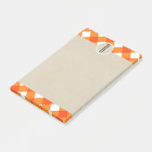 オレンジホワイトプレイドクラフトモノグラム素朴イニシャル ポストイット (アングル)
