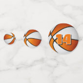 オレンジホワイトボーイズガールズバスケットボールバースデーパーティー コンフェッティ (正面)