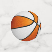 オレンジホワイトボーイズガールズバスケットボールバースデーパーティー コンフェッティ (スモール正面)