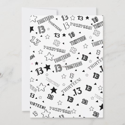 オレンジホワイトボーイナンバー13歳の誕生日パーティー 招待状 (裏面)