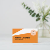 オレンジホワイトミニマモダンリストスタイル 名刺 (スタンド正面)