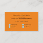 オレンジホワイトミニマモダンリストスタイル 名刺 (裏面)