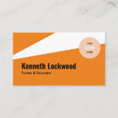 オレンジホワイトミニマモダンリストスタイル 名刺 (正面)