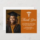 オレンジホワイトメディカルカドゥセウス写真ありがとう ポストカード (正面/裏面)