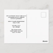 オレンジホワイトメディカルスクールフォト卒業パーティー ポストカード (裏面)