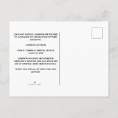 オレンジホワイトメディカルスクール写真卒業 案内ポストカード (裏面)