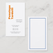 オレンジホワイトモダンシンプルプレインプレミアムシルク 名刺 (正面/裏面)