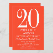 オレンジホワイトモダンシンプル記念日招待状 招待状 (正面/裏面)