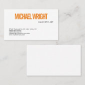 オレンジホワイトモダンプレーンシンプルミニマルはっきりしたリスト 名刺 (正面/裏面)