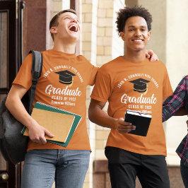 オレンジホワイト大学院カスタム卒業 Tシャツ