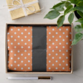 オレンジホワイト水玉模様モノグラムレターイニシャル 薄葉紙 (ギフト)