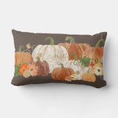 オレンジホワイト金ゴールドカボチャ秋オータムカントリー ランバークッション (裏面)