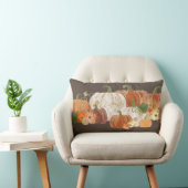 オレンジホワイト金ゴールドカボチャ秋オータムカントリー ランバークッション (椅子)