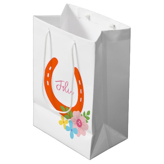 オレンジホースシューピンク名花バーンドガールズ ミディアムペーパーバッグ (正面アングル)