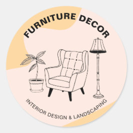 オレンジホームインテリアソファランププラントデコール ラウンドシール