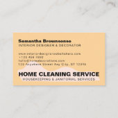 オレンジホームクリーニングサービス清掃メイド 名刺 (裏面)