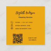 オレンジホームクリーニングサービスQRコード スクエア名刺 (裏面)