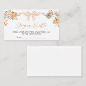 オレンジボウカボチャ赤ちゃんシャワーおむつラッフル エンクロージャーカード (正面/裏面)