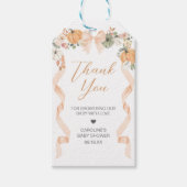 オレンジボウカボチャ赤ちゃんシャワーメッセージカード ギフトタグ (正面)