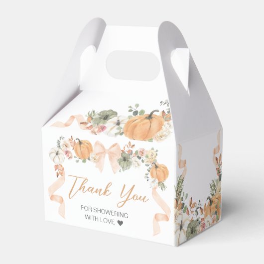 オレンジボウカボチャ赤ちゃんシャワー フェイバーボックス (裏面サイド)