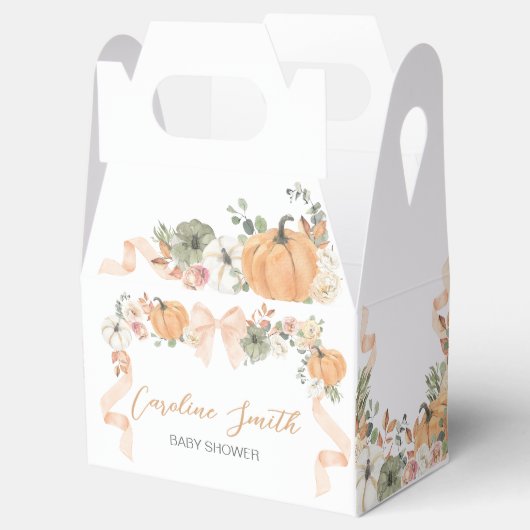 オレンジボウカボチャ赤ちゃんシャワー フェイバーボックス (オープン)