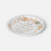 オレンジボウカボチャ赤ちゃんシャワー ペーパープレート (アングル)