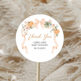 オレンジボウカボチャ赤ちゃんシャワー ラウンドシール