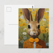 オレンジボウタイのウサギ ポストカード (正面/裏面)