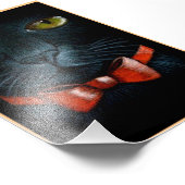 オレンジボウ付きハロウィーンブラックキャットプリント フォトプリント            (角)