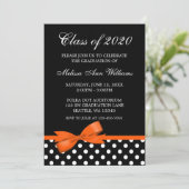 オレンジボウ水玉模様卒業発表 招待状 (スタンド正面)