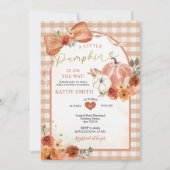 オレンジボウ秋カボチャカボチャベビーシャワー 招待状 (正面)