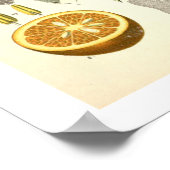 オレンジボタニカルプリント ポスター (角)