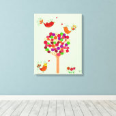 オレンジボタンツリー キャンバスプリント (インサイチュ (ウッドフロア))