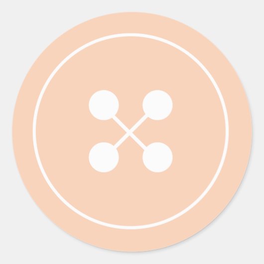 オレンジボタンベビーシャワーお気に入りステッカー ラウンドシール (正面)