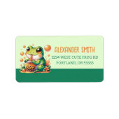 オレンジボバを飲むグリーンカエル ラベル (正面)