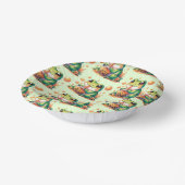 オレンジボバパターンを飲むグリーンカエル ペーパーボウル (傾斜あり)