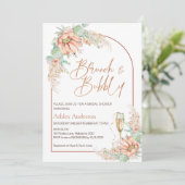 オレンジボホカクタスブランチバブリーブライダルシャワー 招待状 (スタンド正面)