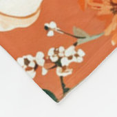 オレンジボホカボチャ秋の花のパターン フリースブランケット (角)