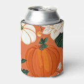 オレンジボホカボチャ秋の花のパターン 缶クーラー (缶正面)