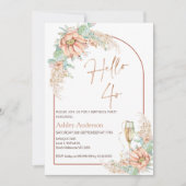 オレンジボホサボス40歳の誕生日パーティの招待状 招待状 (正面)