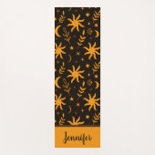 オレンジボホサンアンドムーン名前をカスタムする ヨガマット (正面)