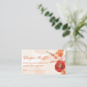 オレンジボホシックフローラおむつラッフルベビーシャワー エンクロージャーカード (スタンド正面)