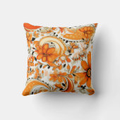 オレンジボホペイズリーシームレスパターン クッション (裏面)