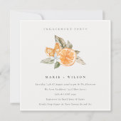 オレンジボホミニマルボタニカル婚約招待状 サンキューカード (正面)